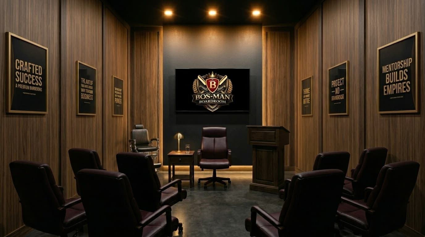 Bos-Man Boardroom session in Shreveport, LA — barber business education at Bos-Man's Barber College